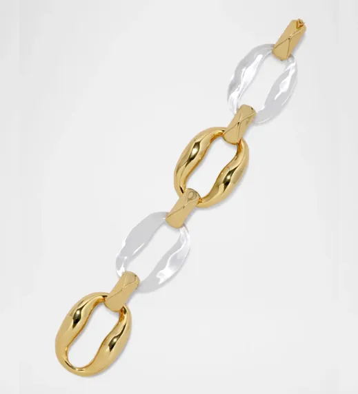 Liquid Lucite Gold Link Bracelet